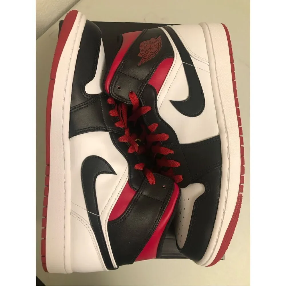 Jordan 1 Mid Black/ Gym Red Men’s Size 11
